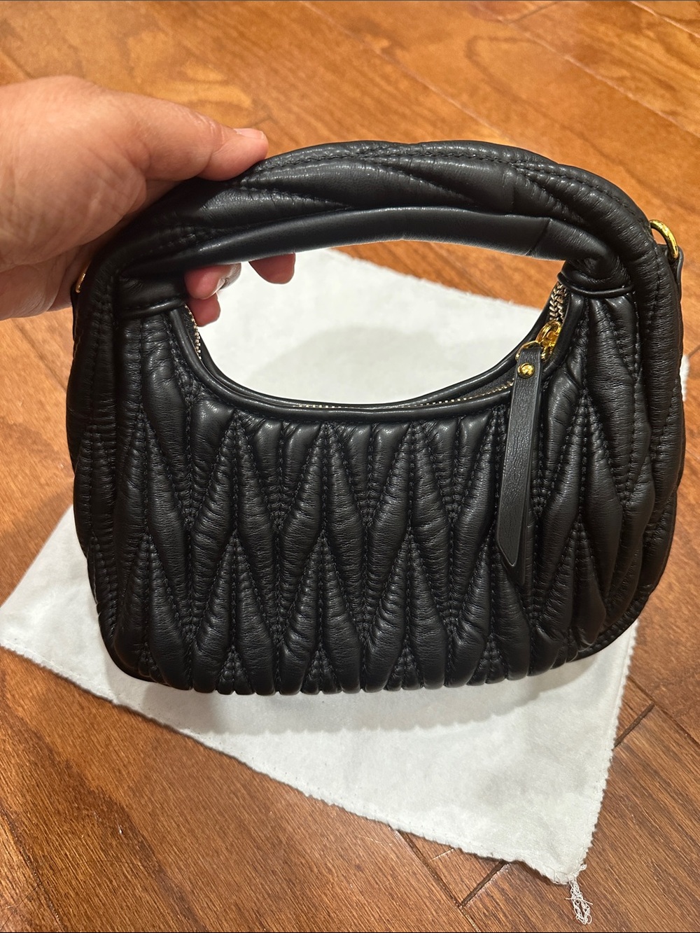 Quilted Black small hobo Bag